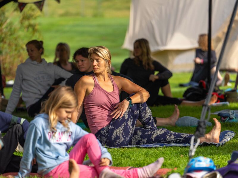 A yoga activity taking place at Gone Wild festival